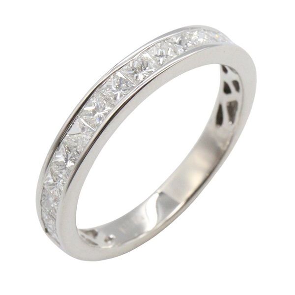 JEWELRY Diamond Ring 18KWG White Gold Clear Used Women US size #6.75