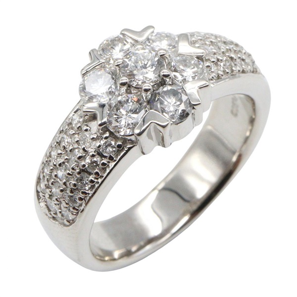 JEWELRY Diamond Ring Pt900 Platinum Clear Used Women US size #6