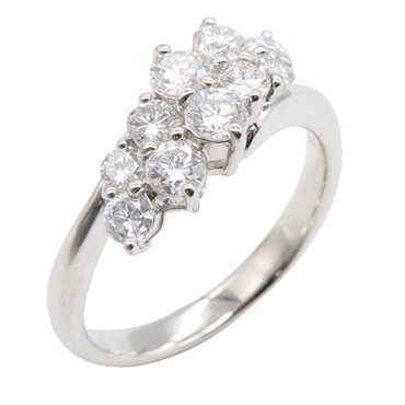 JEWELRY Diamond Ring Pt900 Platinum Clear Used Women US size #6.5