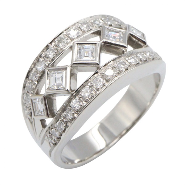 JEWELRY Diamond Ring Pt900 Platinum Clear Used Women US size #575