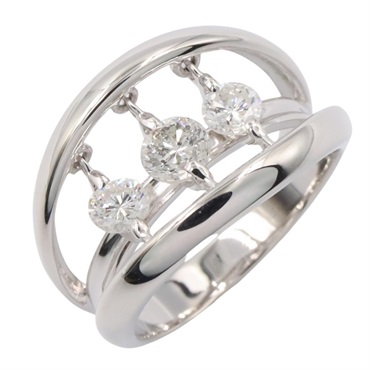 JEWELRY Diamond Ring 18KWG White Gold Clear Used Women US size #6.25