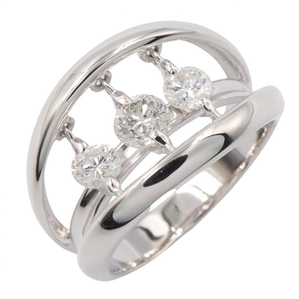 JEWELRY Diamond Ring 18KWG White Gold Clear Used Women US size #6.25