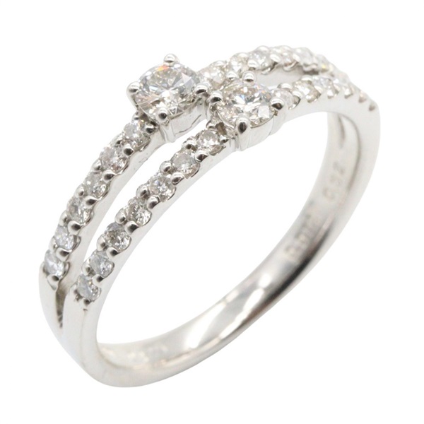 JEWELRY Diamond Ring Pt900 Platinum Clear Used Women US size #6.5