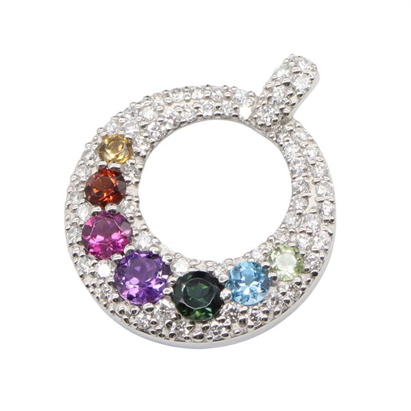 JEWELRY Diamond Pendant Necklace top Pt900 Platinum Clear Used Women