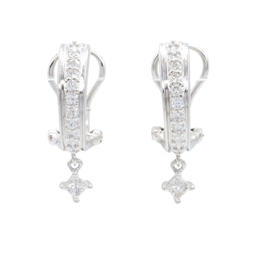 JEWELRY Diamond Earring 18KWG White Gold Clear Used Women