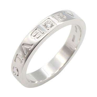 BVLGARI B-zero1 Ring 1PD Diamond 18KWG White Gold Used Unisex US Size 8.75