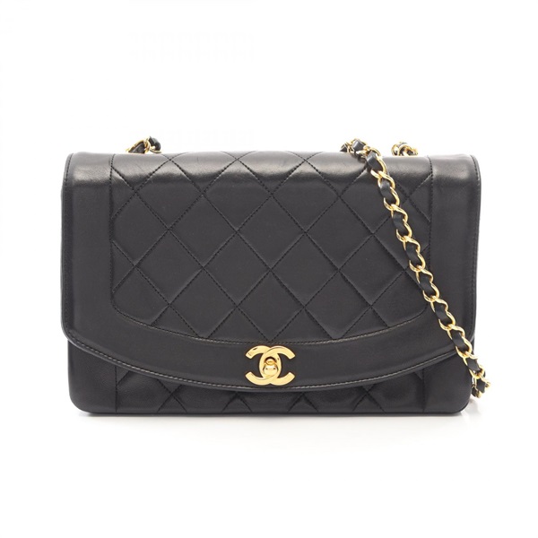 CHANEL Matelasse Diana Flap Chain Shoulder Bag A01165 Lamb leather Black Used LV