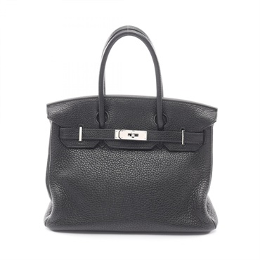 HERMES Birkin 30 Handbag Clemence leather Black Used Women SHW O