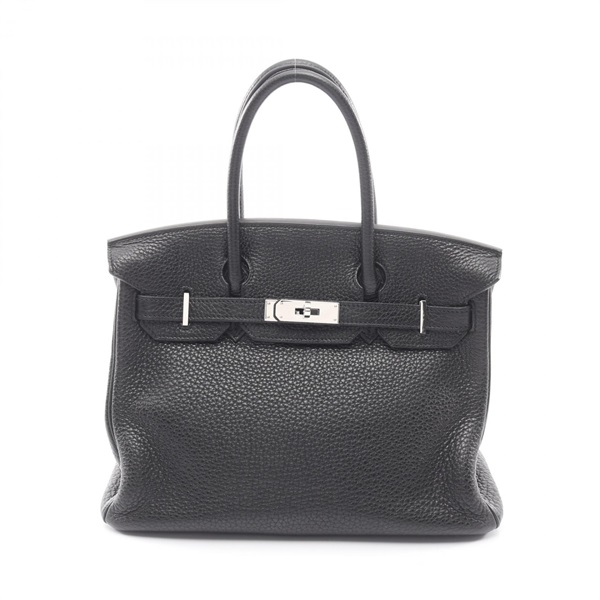 HERMES Birkin 30 Handbag Clemence leather Black Used Women SHW O