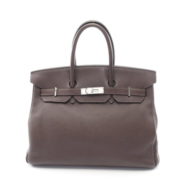 HERMES Birkin 35 Handbag Togo leather Brown Cafe Used Women SHW H