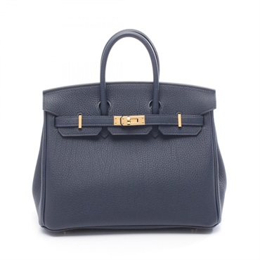 HERMES Birkin 25 Handbag K Togo leather Blue abysse Used GHW