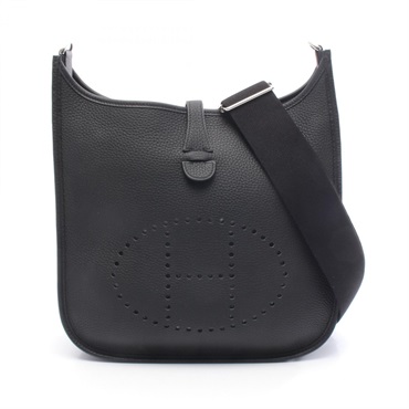 HERMES Evelyne 3 Troyes PM Shoulder crossbody Bag K Taurillon Clemence Black SHW