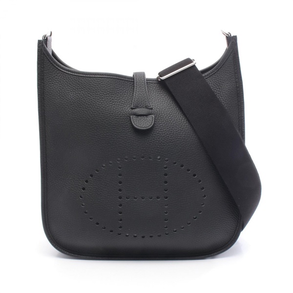 HERMES Evelyne 3 Troyes PM Shoulder crossbody Bag K Taurillon Clemence Black SHW