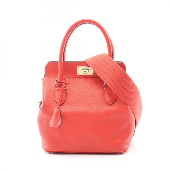 HERMES Toolbox 20 shoulder Handbag Y Evercolor Rouge tomate Used GHW