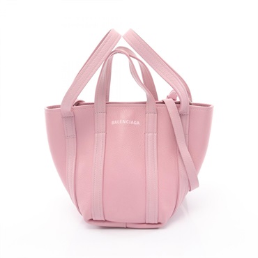 BALENCIAGA Everyday XS North South Shoulder Handbag 672793 leather Pink Used