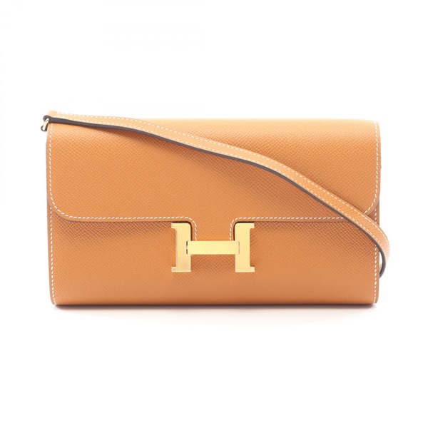 HERMES constance long to go Shoulder crossbody Bag K Epsom Toffee Used GHW
