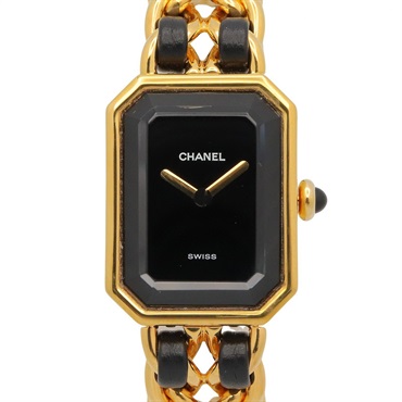 CHANEL Premiere S Wrist Watch H0001 Quartz Gold Plated Leather belt Used Women