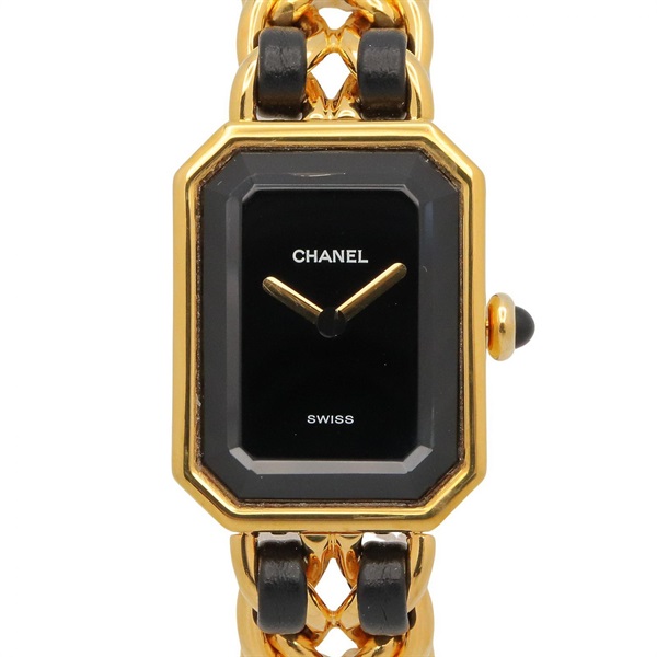 CHANEL Premiere S Wrist Watch H0001 Quartz Gold Plated Leather belt Used Women