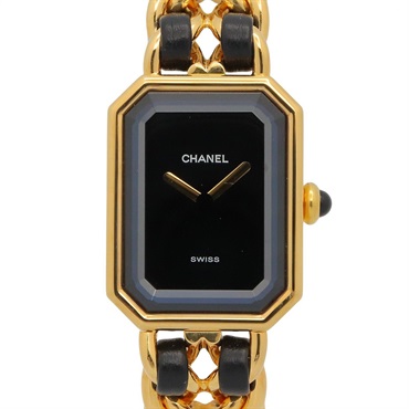 CHANEL Premiere M Wrist Watch H0001 Quartz Gold Plated Leather belt Used Women