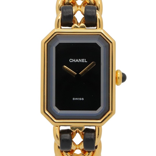 CHANEL Premiere M Wrist Watch H0001 Quartz Gold Plated Leather belt Used Women