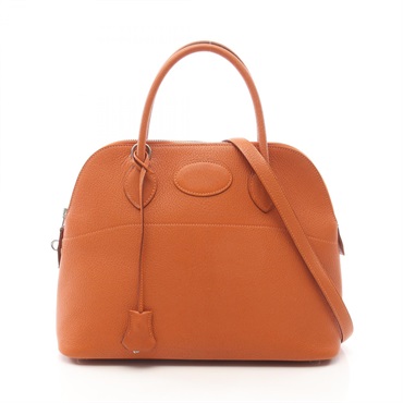 HERMES Bolide 31 Shoulder Handbag Chevre leather Potiron orange SHW Used Women H