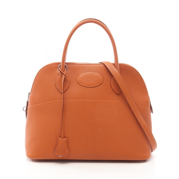 HERMES Bolide 31 Shoulder Handbag Chevre leather Potiron orange SHW Used Women H