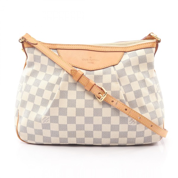 LOUIS VUITTON Siracusa PM Shoulder Bag N41113 Damier Azur canvas White Used LV