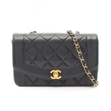 CHANEL Matelasse Diana Flap Shoulder Bag A01164 Lamb leather Black Used GHW CC