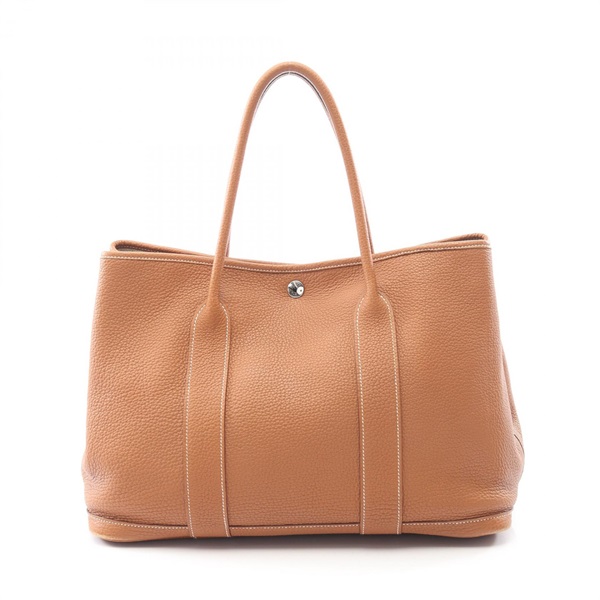 HERMES Garden Party PM Tote Handbag Negonda leather Brown Gold SHW Used Women Q