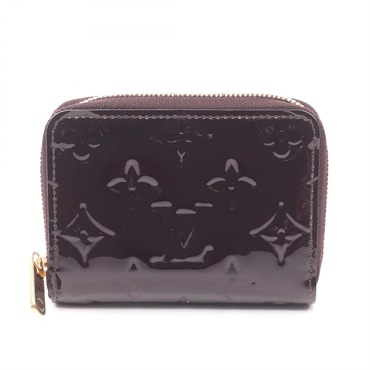 LOUIS VUITTON Zippy Around Coin purse M93607 Vernis leather Purple Amarrant Used