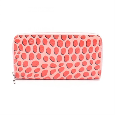 LOUIS VUITTON Zippy wallet Around long purse M41912 Vernis jungle dots pink LV