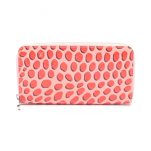 LOUIS VUITTON Zippy wallet Around long purse M41912 Vernis jungle dots pink LV