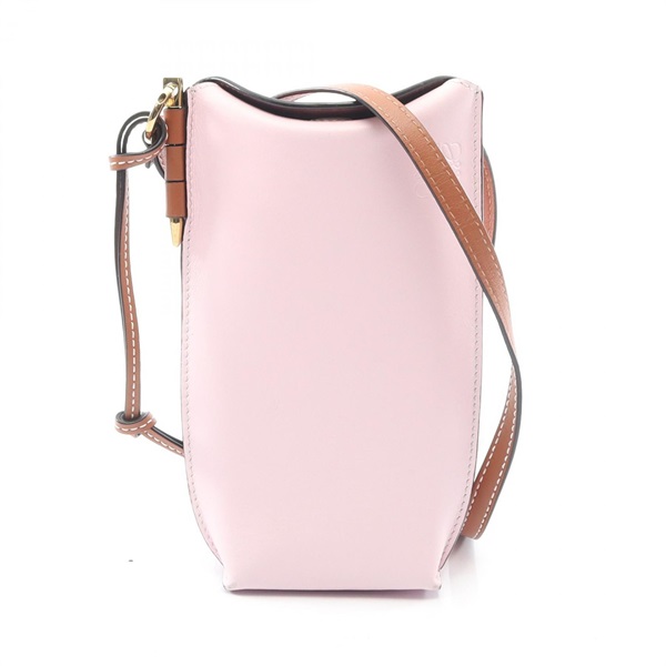 LOEWE GATE POCKET Shoulder crossbody Bag 109.30BZ42 leather Pink Red Brown Used