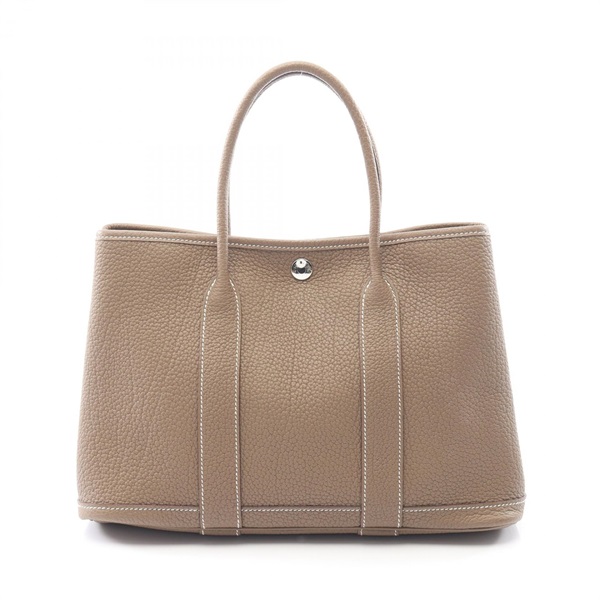 HERMES Garden party TPM Tote Handbag Negonda leather Gray Etoupe Grey SHW Used Z