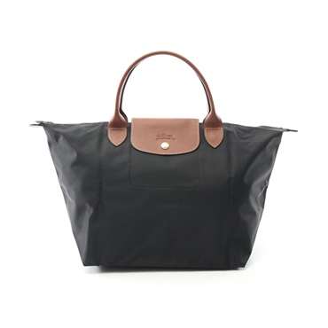 Longchamp Le Pliage Original M Tote Bag 9001 canvas leather Black Brown NEW