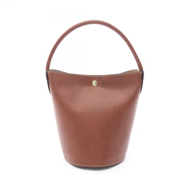 Longchamp EPURE S bucket Handbag 10161HYZ035 leather Brown NEW Women