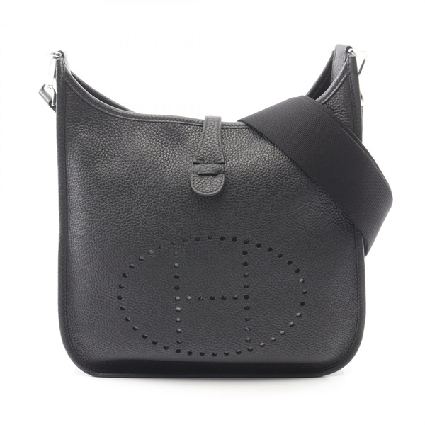 HERMES Evelyne 3 PM Shoulder crossbody Bag U Taurillon Clemence Black Used SHW
