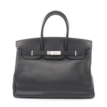 HERMES Birkin 35 Handbag N Evergrain leather black Used SHW