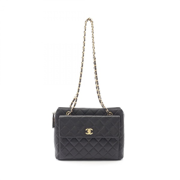 CHANEL Matelasse Chain Shoulder Bag A07150 Calfskin Black GHW Used Women CC