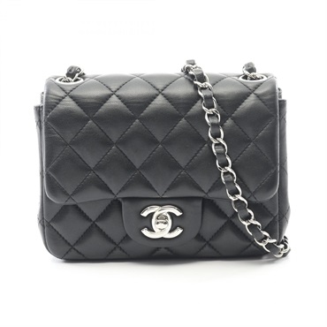 CHANEL Mini Matelasse Crossbody Chain Shoulder Bag A35200 Lambskin Black SHW CC