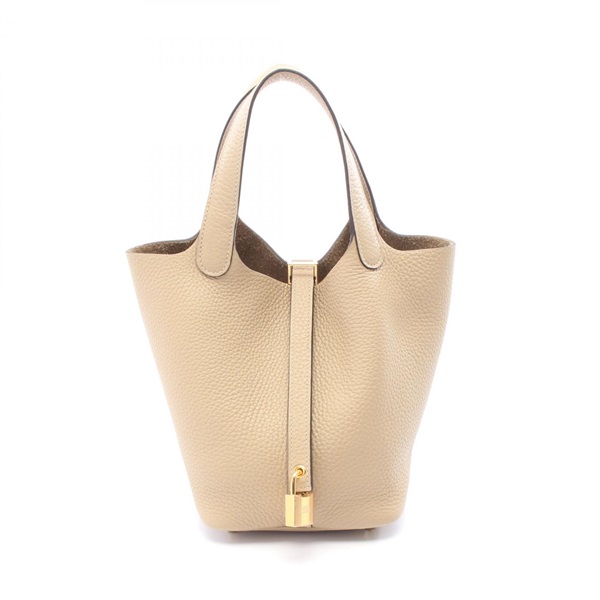 HERMES Picotin Lock PM Handbag S251281R Clemence leather Beige Trench GHW Used K