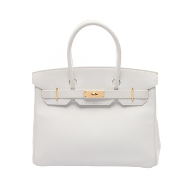 HERMES Birkin 30 Handbag 041701CC Epsom leather White GHW Used Women O