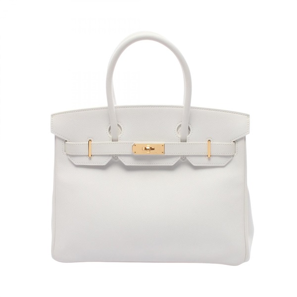 HERMES Birkin 30 Handbag 041701CC Epsom leather White GHW Used Women O