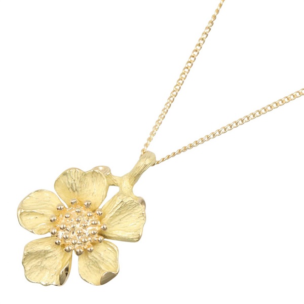 TIFFANY＆CO Flower Pendant Necklace 18KYG Yellow Gold Used Women 40.5㎝