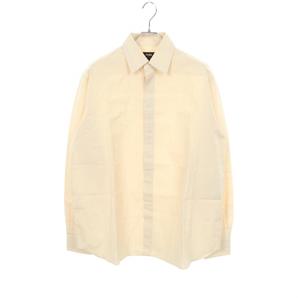 FENDI Shirt Top Long sleeves cotton Beige Used mens #38