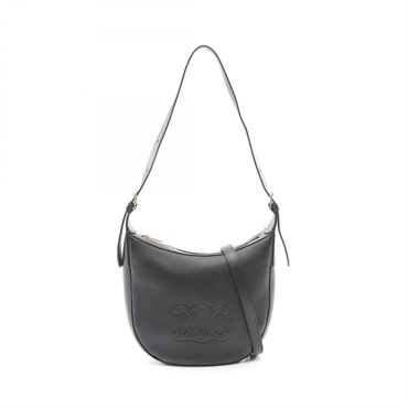 CELINE HELOISE Small Heroise Shoulder Bag Leather Black Used Women