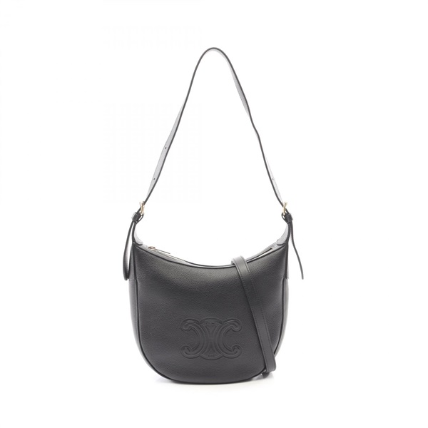 CELINE HELOISE Small Heroise Shoulder Bag Leather Black Used Women