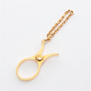 HERMES Filou Glove holder charm Gold Plated Used Women