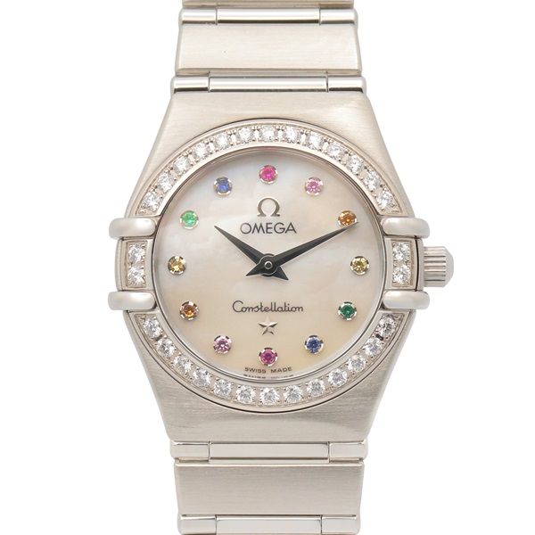 OMEGA Constellation Mini Iris Diamond Bezel Wrist Watch 1460.79 QZ SS Used Women