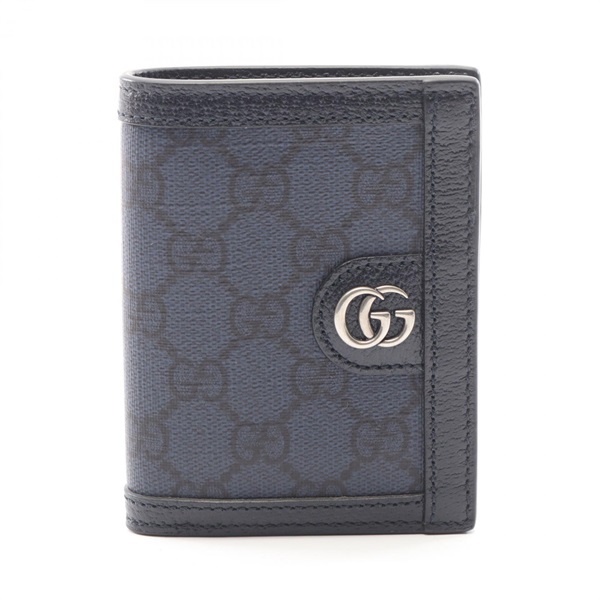 GUCCI Ophidia GG Supreme Bi-fold wallet holer 760215 leather canvas Navy Used